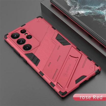 Armor Shockproof Phone Case For Samsung Galaxy S26 S25 S24 S23 S22 Ultra Plus Edge  S26 Pro With Holder Lens Protect Cover