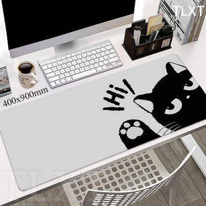Cat Locking Edge Mouse Mats Cute Large Rubber Mouse Pad Gaming Mousepads Gamer Mousepad Black Desk Pads Office Keyboard Mat