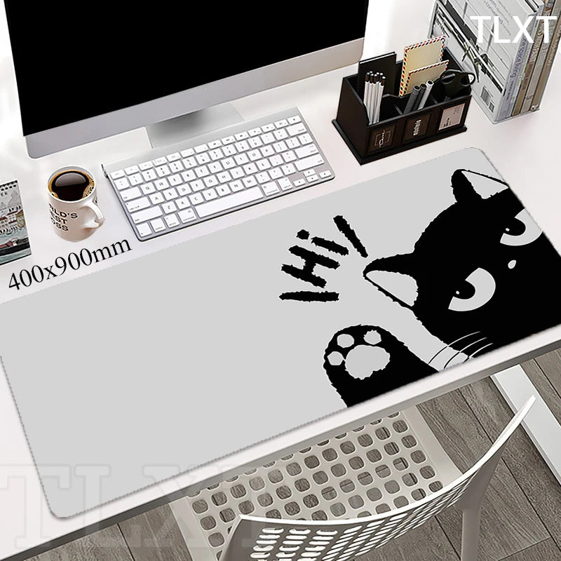 Cat Locking Edge Mouse Mats Cute Large Rubber Mouse Pad Gaming Mousepads Gamer Mousepad Black Desk Pads Office Keyboard Mat