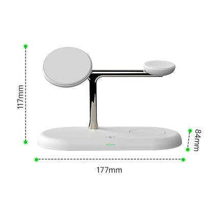 3 in 1 Wireless Charger Stand For iPhone 12/13/14/15/16/17 Fast Charging Station for Apple Watch 10 9 8 7 6 5 4 Airpods 2 3 Pro