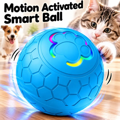 Interactive Smart Pet Toy Ball Motion Activated Hunting Toy Automatic Rolling Color Changing Self Entertainment Cat Small Dog