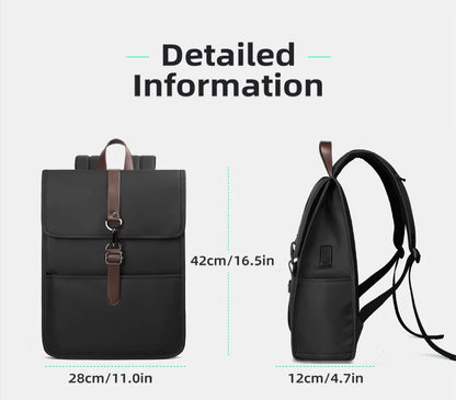 HK Classic Business Backpack For Men Casual 15.6 Inch Laptop Bag With USB Waterproof College School Bags Work Office Rucksacks