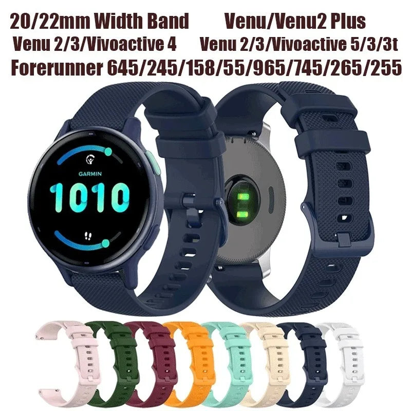 20mm 22mm Watch Strap Band For Garmin Vivoactive 3 4 5/Venu 2 Plus/Venu 3/Forerunner 265 965 745 645 255 Bracelet Wristband