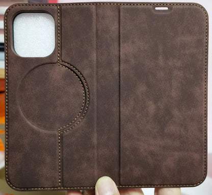 For Magsafe Wallet Leather Flip Case For iPhone 12 13 14 15 16 Pro Max mini Magnetic Wireless Charging Book Folio Cover