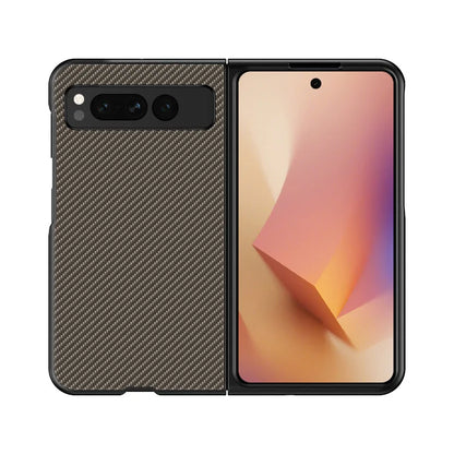 Kevlar Print Carbon Fiber Case For Google Pixel Fold Fashion Anti-drop Cover Anti-knock Cases For Google PixelFold