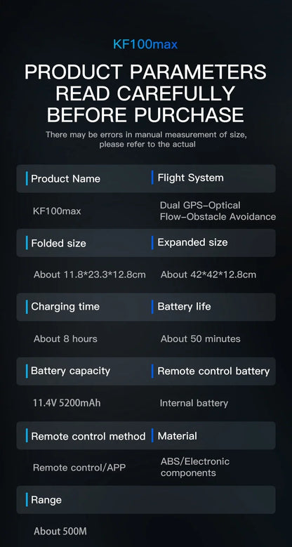 Teeggi KF100 MAX GPS RC with screen Drones With 4K HD Camera Profesional 3-Axis Gimbal obstacle avoidance 6KM Foldable RC Dron