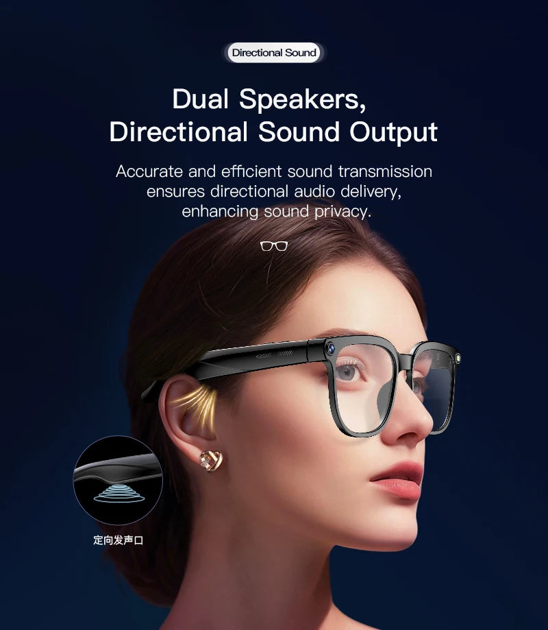 2026New 4K HD Photochromism AI Smart Glasses 800W Pixel Camera 1080P Video AI Chat Music Player Call AI Sports Smart Glasses Man