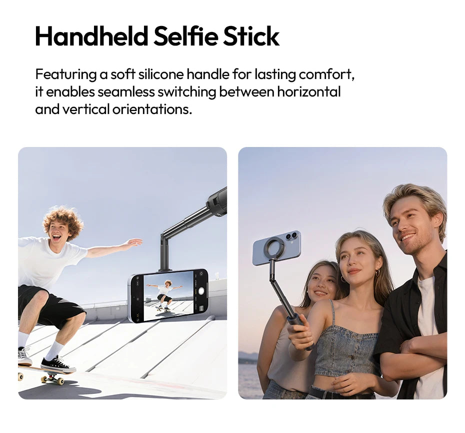 Ulanzi MT71 Magnetic Mini Selfie Stick Telescoping Pole Phone Handle Desktop Tripod for iPhone 17 16 15 14 Android for Travel