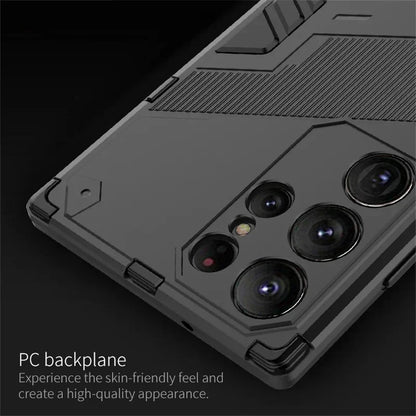 Armor Shockproof Phone Case For Samsung Galaxy S26 S25 S24 S23 S22 Ultra Plus Edge  S26 Pro With Holder Lens Protect Cover