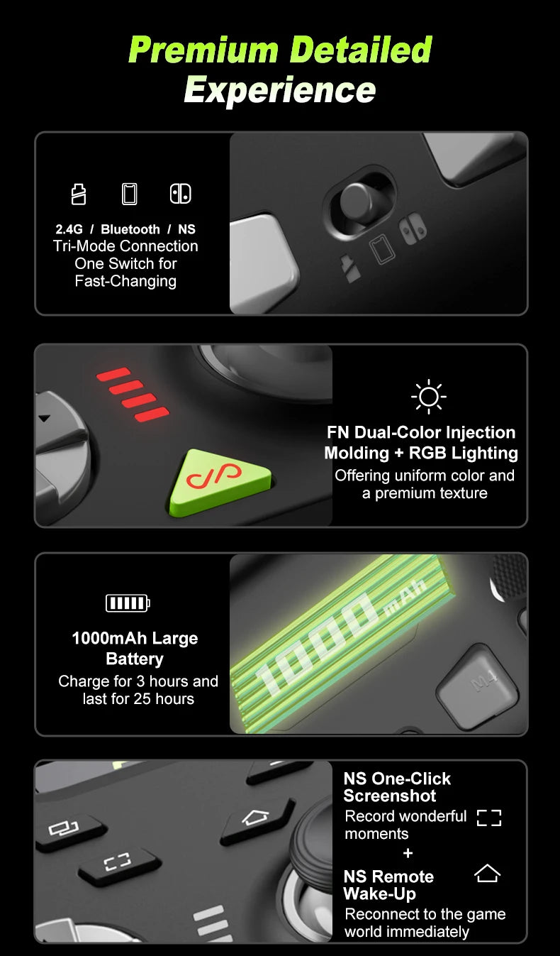 Pink Game Controller, Original PXN P5 Controller Supports Switch, iOS, Android, Computer PC, Built-in 2.4G Receiver