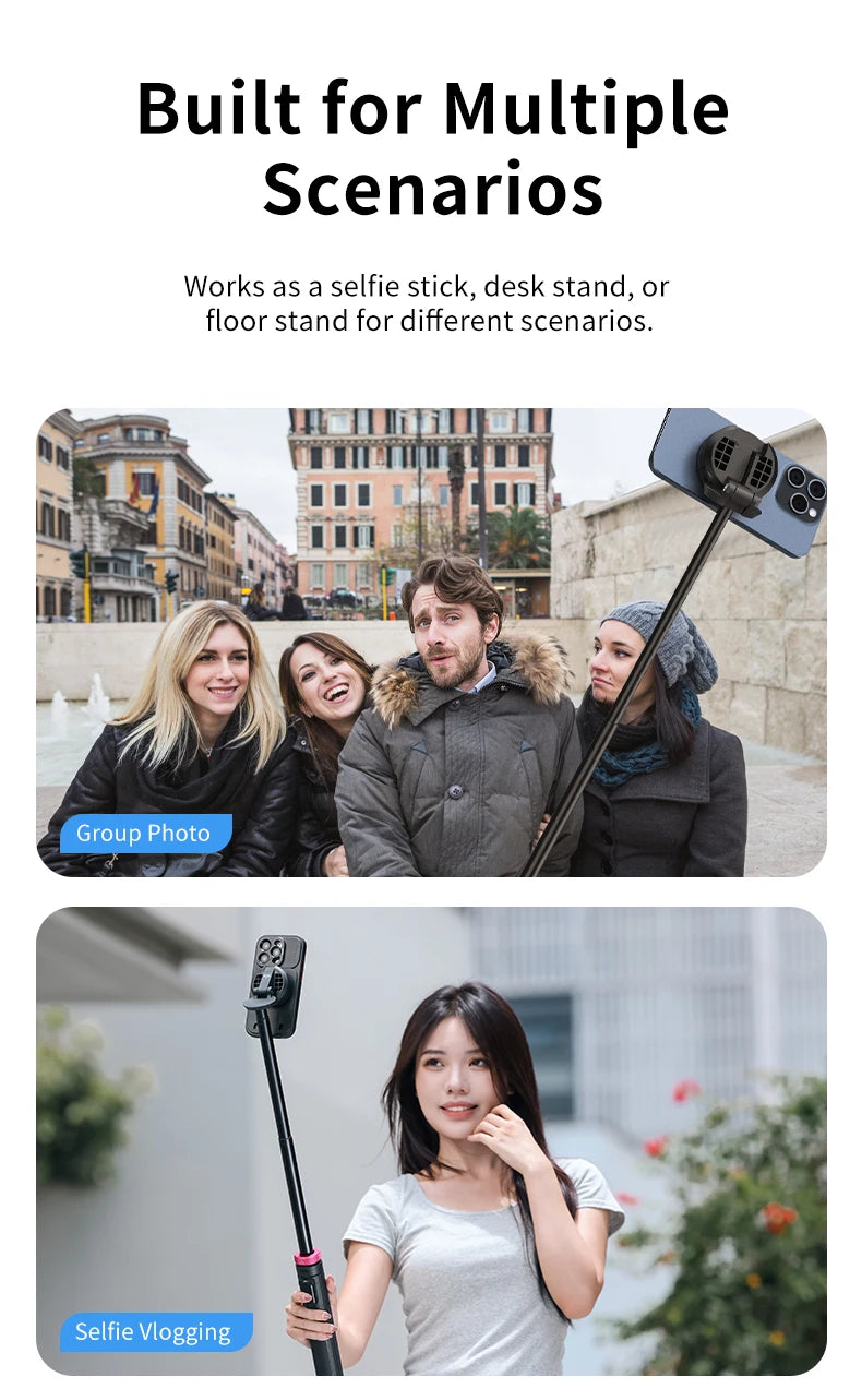 Ulanzi MT-84 Portable Bluetooth Selfie Stick Smartphone Tripod Quick Release With Wireless Bluetooth Controller For iPhone 15 14