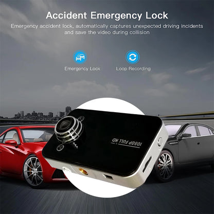 2.7 Inch 1080P Full HD Car Video Camera Loop Data Recorder Parking Monitor 140° View Angle Dash Cam GPS Navigator Support TF 32G