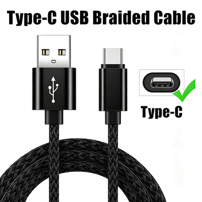 Alloy Braided Type C USB Fast Charge Cable For Samsung Xiaomi Redmi POCO Huawei Honor OPPO VIVO Quick Charging USB Type-C Cables