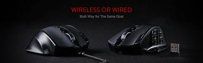 Redragon M913 Gaming 16000 DPI Wired 2.4Ghz Wireless RGB Optical Gamer Mice 16 Programmable Buttons, Black/White Mouse