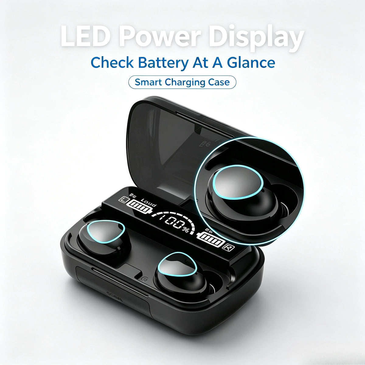 M10 In-Ear Bluetooth Sports Earbuds TWS Wireless Headset Featuring LED Display Charging Case 9D Surround Sound