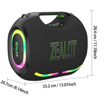 ZEALOT-ZE01 Wireless Bluetooth Speaker 120W TWS Subwoofer Bluetooth Speaker High Volume Waterproof Portable Power Bank HIFI Sound Quality Good-Looking Blue Speaker Long Battery Life