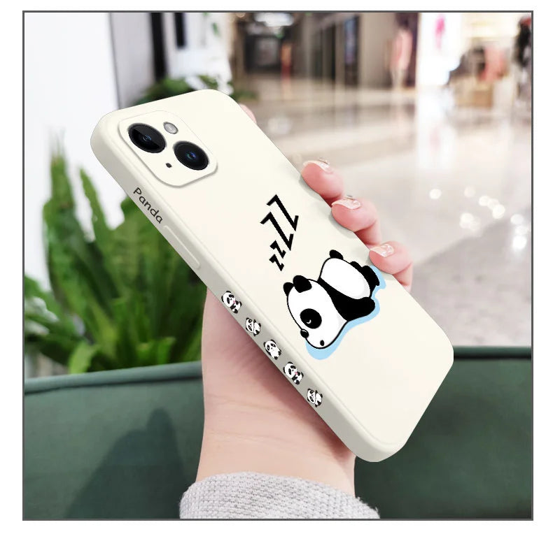 Sleepy Panda Phone Case For iPhone 16 16e 15 14 13 12 11 Pro Max Mini X XR XS SE2020 8 7 Plus 6 6S Plus Cover