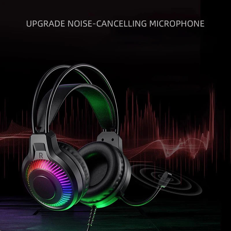 Goldpo G20 Gaming Headphones For PC/PS4/PS5 7.1 Surround RGB Gaming Headset Gamer USB Wired Headphones with Noise Cancelling Mic