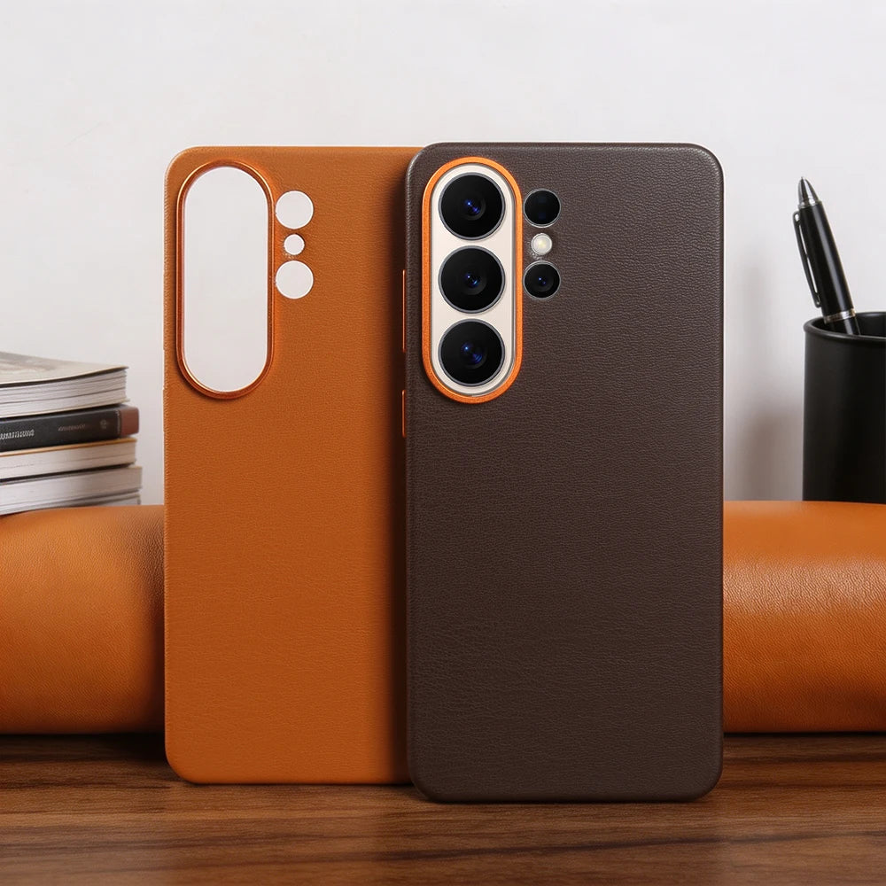 For Magsafe Premium Leather Case for Samsung Galaxy S26 Ultra S26Ultra S26Plus S25 Plus S25Ultra Phone Case Cover Magnetic Coque
