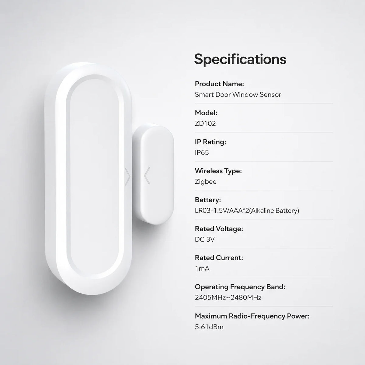 Tuya Zigbee/WiFi Door Window Magnetic Sensor IP65 Waterproof Wireless Connection Smart Home Protection Door Detectors Automation