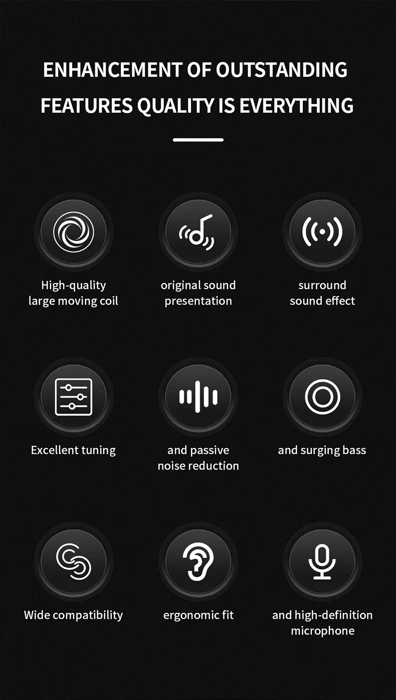 QKZ Hi6T In-Ear Headphones, Studio Monitors, Wired Bass Control, Mobile, Running, Live Streaming