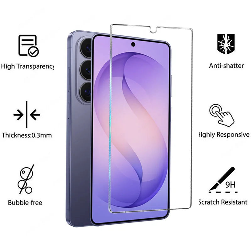 6IN1 Tempered Glass For Samsung Galaxy S26 S25 S24 Ultra S23 S22 S21 FE Plus Unlock HD Screen Protector Glass Phone Accessories