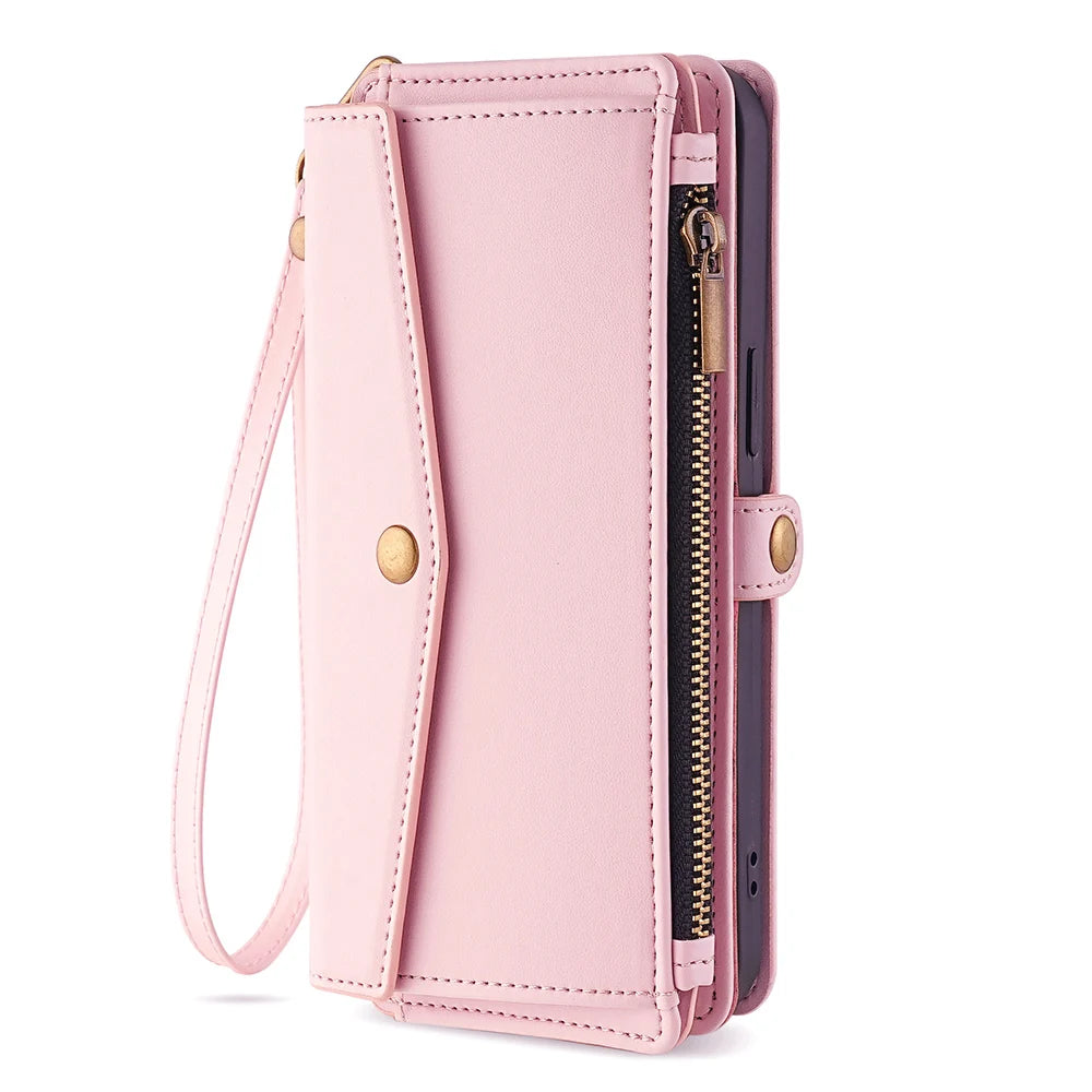 Wallet Flip Stand Leather Case For iPhone 11 12 13 14 15 Pro Max 6 6s 8 7 Plus X XS XR SE 2020 SE3 2022 Cover Crossbody-Bags