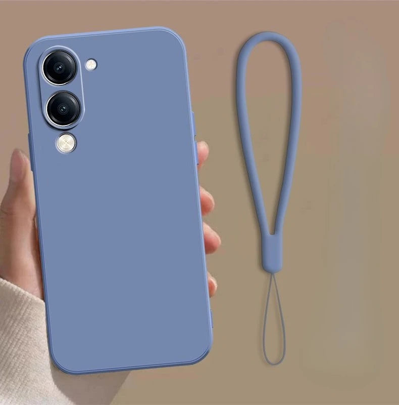 For VIVO Y29S Y19 5G Y04 Y19e 4G Case Simple Skin-friendly Silicone Lanyard Cover for VIVo Y29 s Anti-slip Shockproof Funda