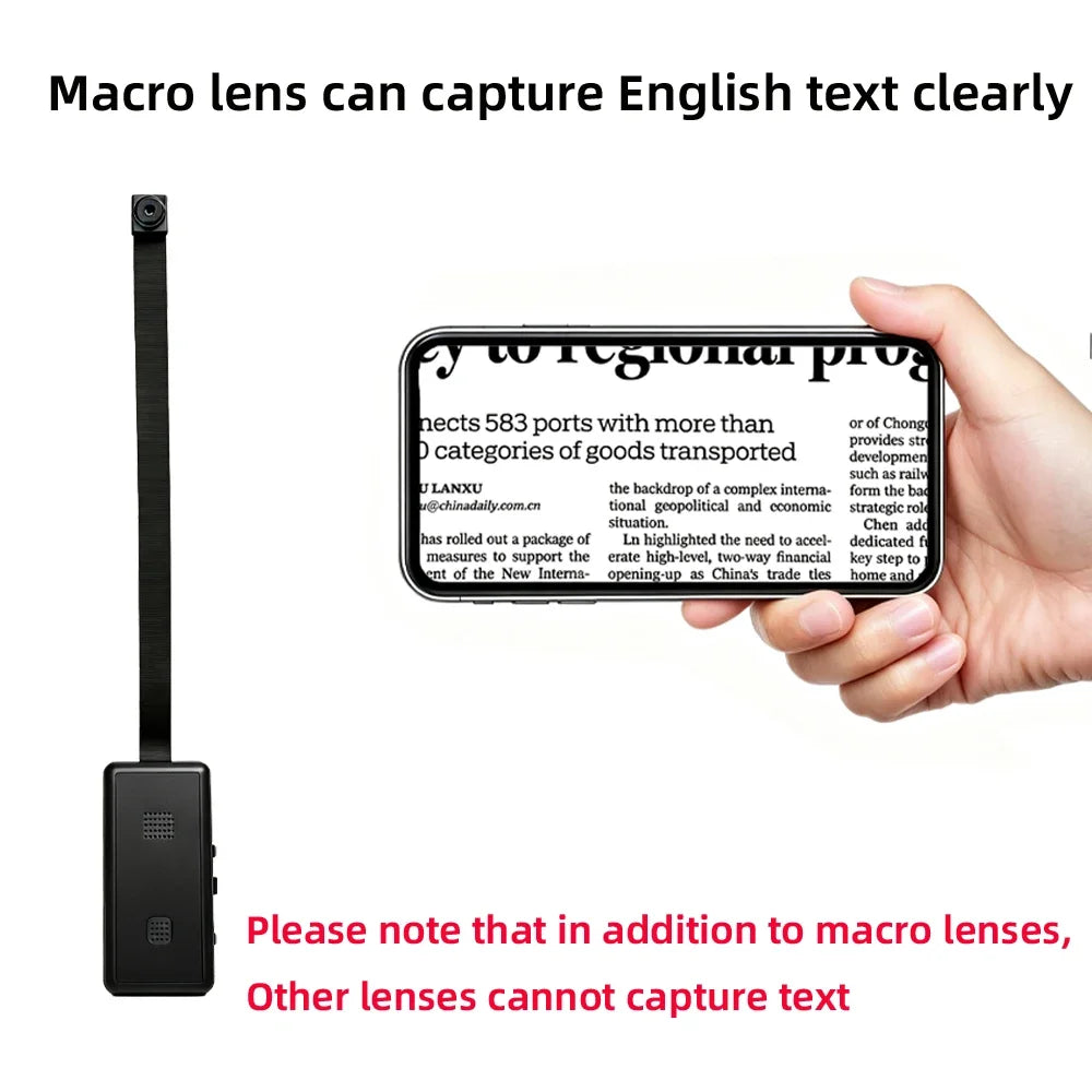 HD4K mini Wi-Fi Camera, Supports Remote Viewing, Motion Detection, Optional Macro Lens, Home Nanny Style Camera