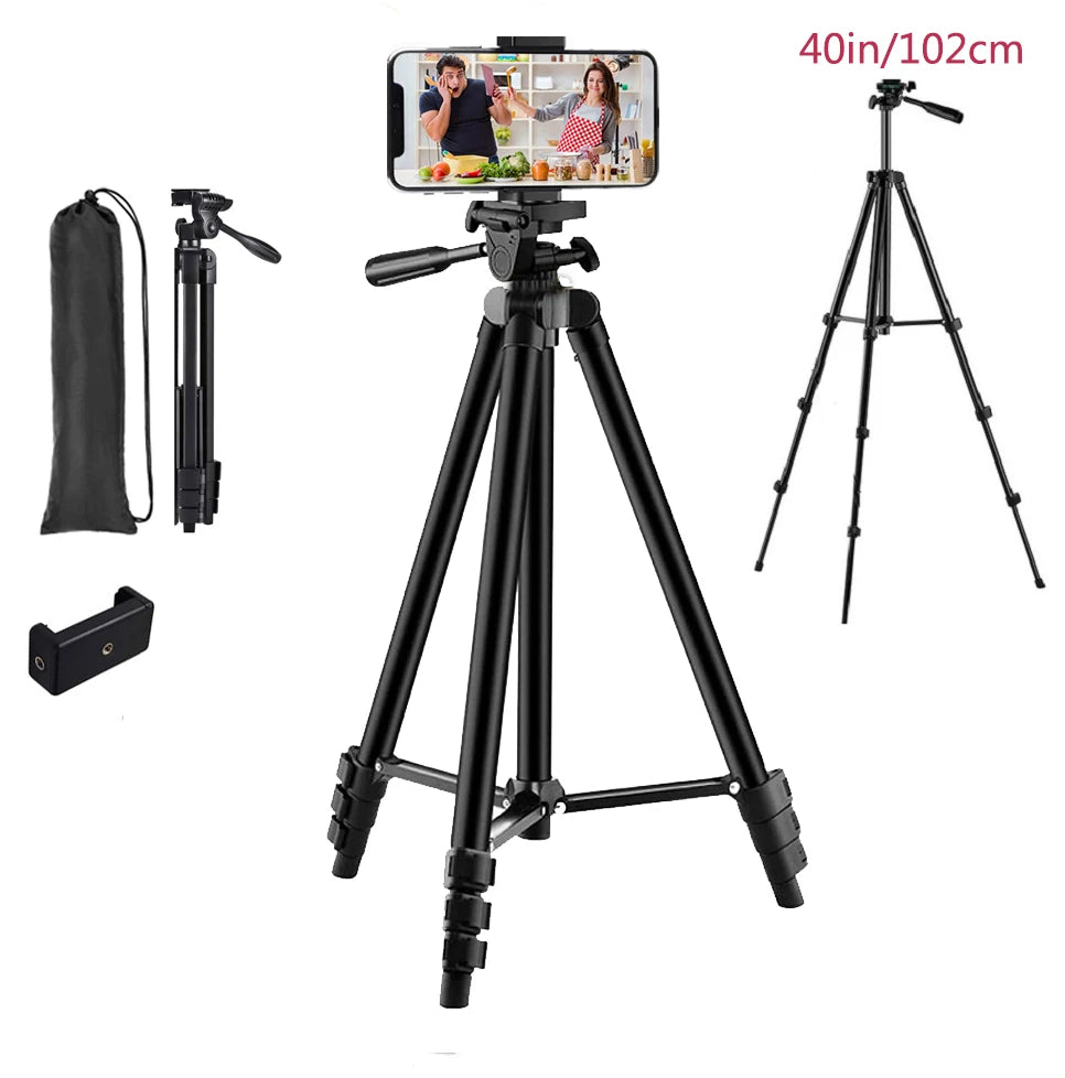 3120 Tripod For Phone 100cm Universal Camera Tripod Stand Phone Holder Lightweight Universal Photography For Xiaomi Huawei DSLR