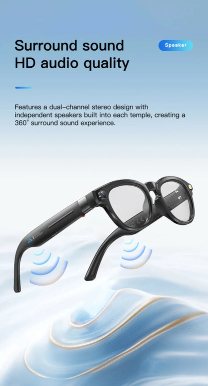 AI Shooting Smart Glasses Blue Tooth Call Automatic Color Changing Lenses Real Time Translation Music 4K Camera Men Women