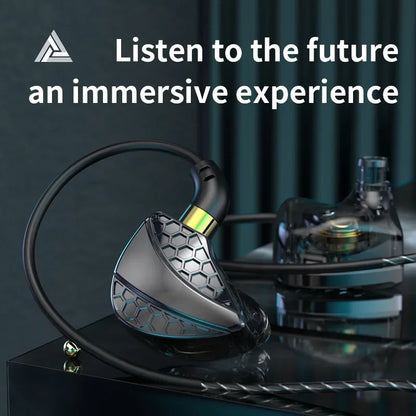 QKZ Hi6T In-Ear Headphones, Studio Monitors, Wired Bass Control, Mobile, Running, Live Streaming