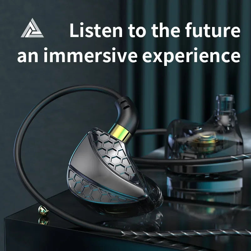 QKZ Hi6T In-Ear Headphones, Studio Monitors, Wired Bass Control, Mobile, Running, Live Streaming