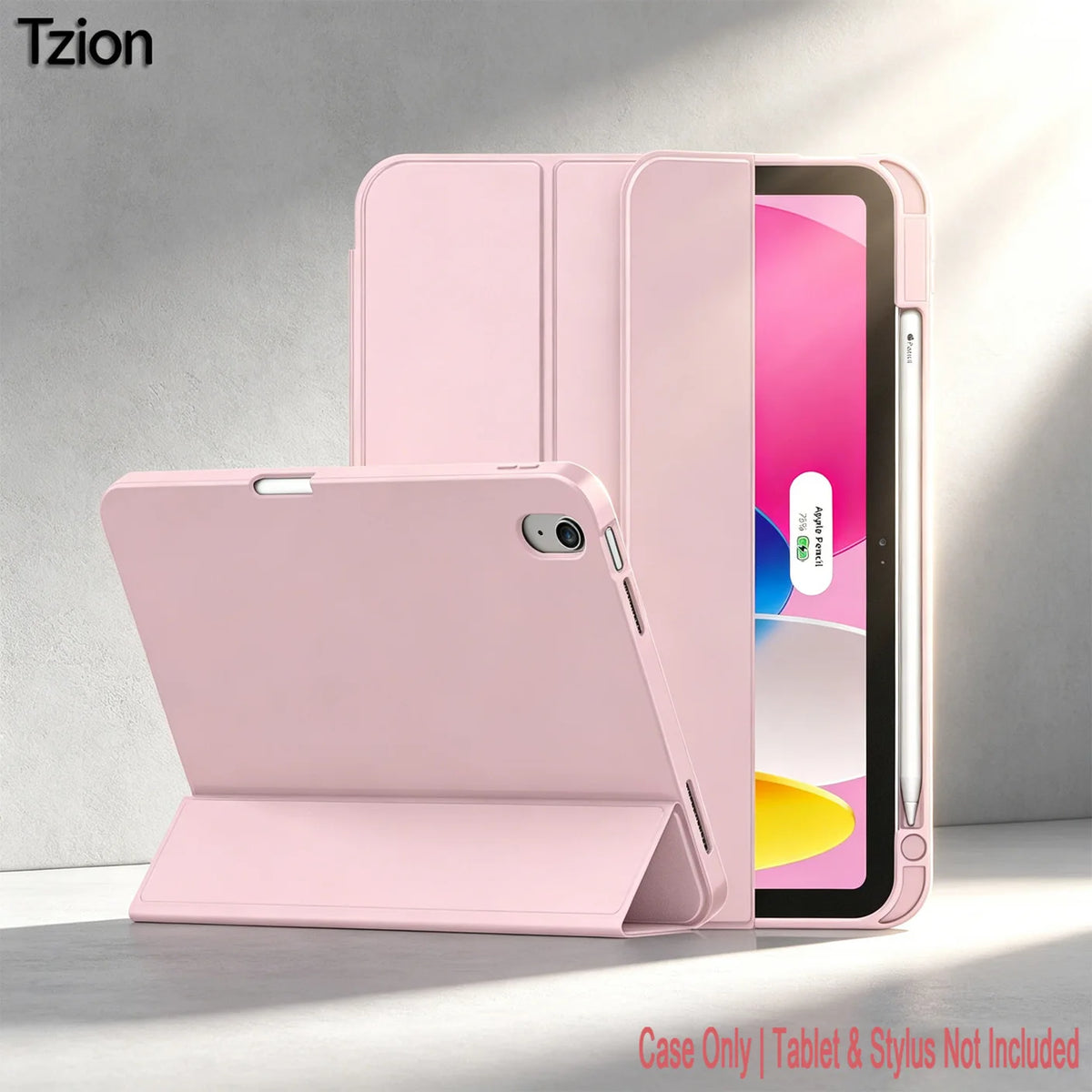 Case for iPad 10th Gen 2022 /(A16)11th Gen 2025,Auto Sleep/wake,Slim Tri-fold Stand TPU Back Protective Cover with Pencil Holder