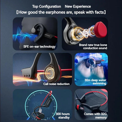 POLVCDG Bone Conduction Headset X7 IPX8 32GB Memory 5.3 Bluetooth Wireless Headset with Microphone Waterproof Swimming 2023new