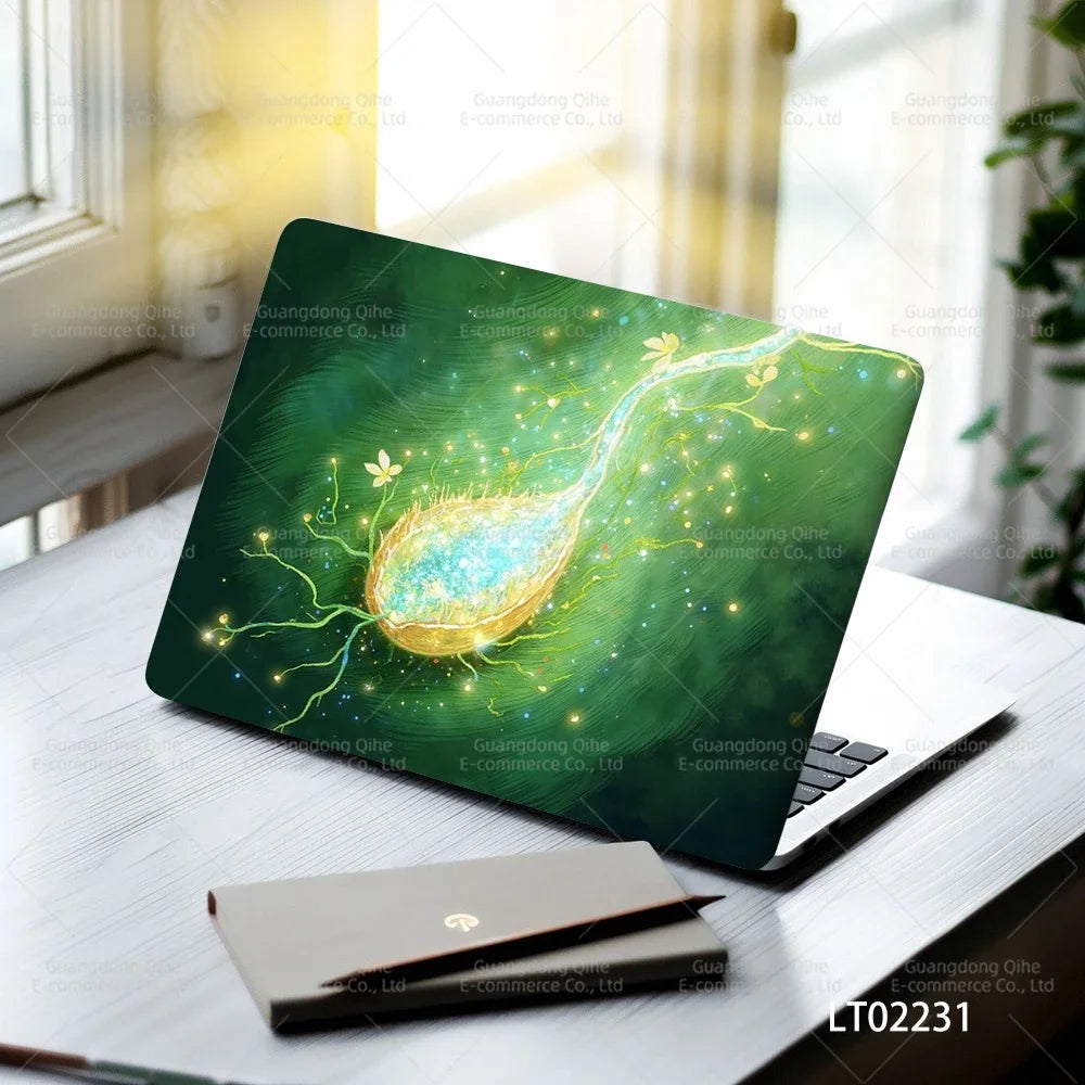 2 PCS Removable Flower Stickers for Laptop PVC Aesthetic Decals Self-Adhesive Peel Off No Residue Tablet Skin MacBook Skin