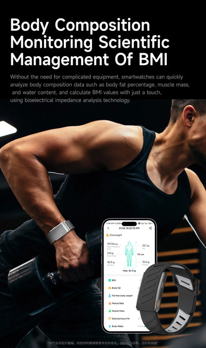 2026 New Screenless Fitness Tracker Health Smart Band ECG+PPG Uric Acid Blood Oxygen Body analysis Smart Bracelet For Men Women