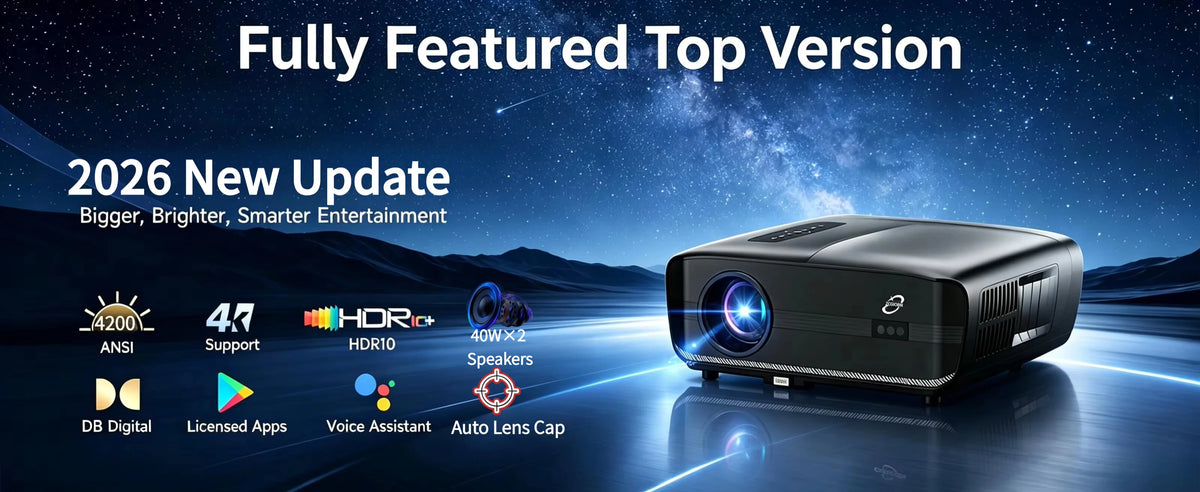 New 4200ANSI 1000D Google TV Projector 4K Supported Netflix Certified Auto Focus Home Theater HiFi Stereo with Dual Mic 2026