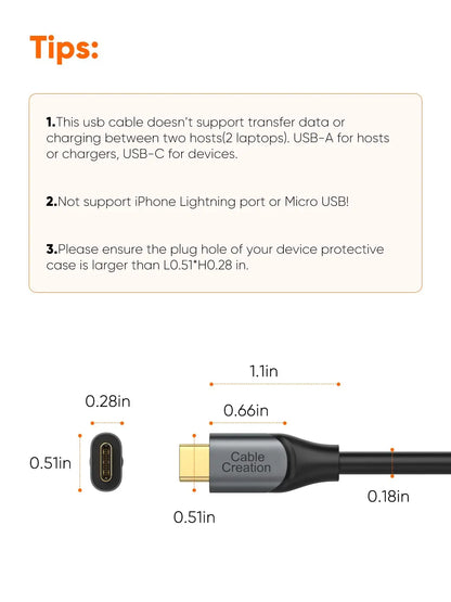CableCreation 60W USB A to Type C Cable USB3.2 Gen2 10Gbps Data Cable 3A Fast Charging for External SSD Galaxy S24 iPhone 16