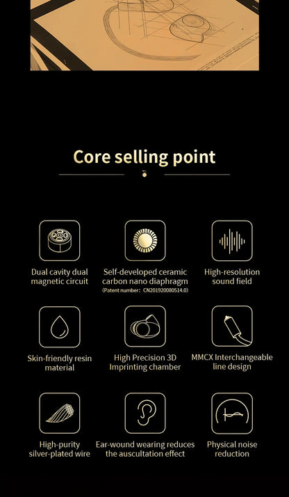EPZ Q5 Earphones Wired HIFI Ceramic Carbon Nano Moving Coil IEM In Ear Monitor MMCX Detachable Cable Earbuds Gaming Headset