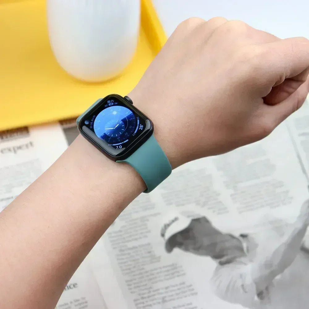 Silicone Band For Apple Watch straps 45mm 44mm 40mm 41mm 42mm-46mm sport bracelet iwatch series 8 7 6 5 SE 9 10 11 Ultra 2 49mm