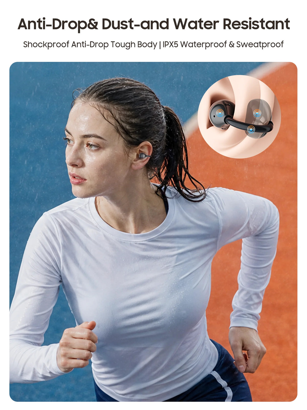 IMIKI SP2 Open Ear Clip on Sports Super Bass Earbuds Wireless Bluetooth 6.0 Earphones OWS Running Headphones Waterproof Ear Buds