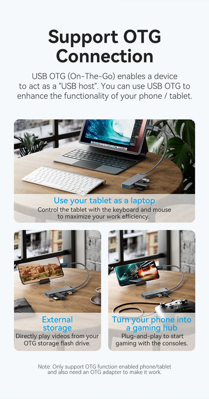 Vention USB Hub High Speed 4 Ports Multi USB 3.0 to USB 3.0 Hub Splitter Adapter for MacBook Pro iPad Pro Xiaomi Lenovo USB Hub