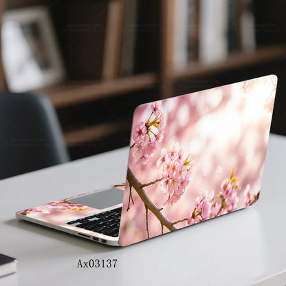 Pink Flower Laptop Stickers Self Adhesive Waterproof Anti Scratch Notebook Cover for Device Notebook MacBook Protective Skins