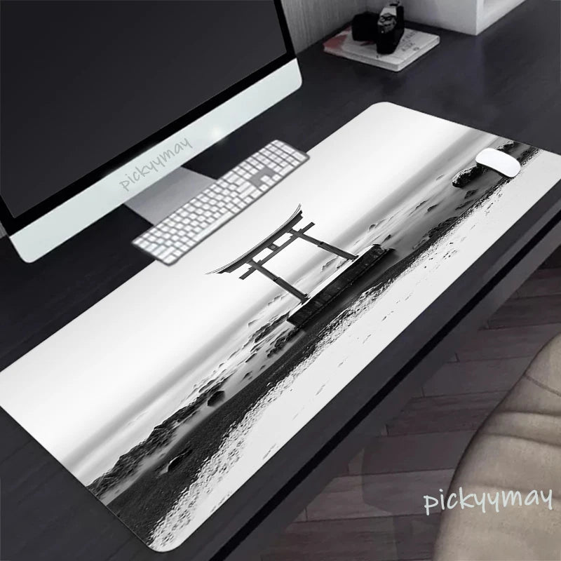 Black And White Large Mouse Pad 100x50cm Computer Mousepad Company Gaming Mausepad Keyboard Mat Office Desk Mats Abstract Art