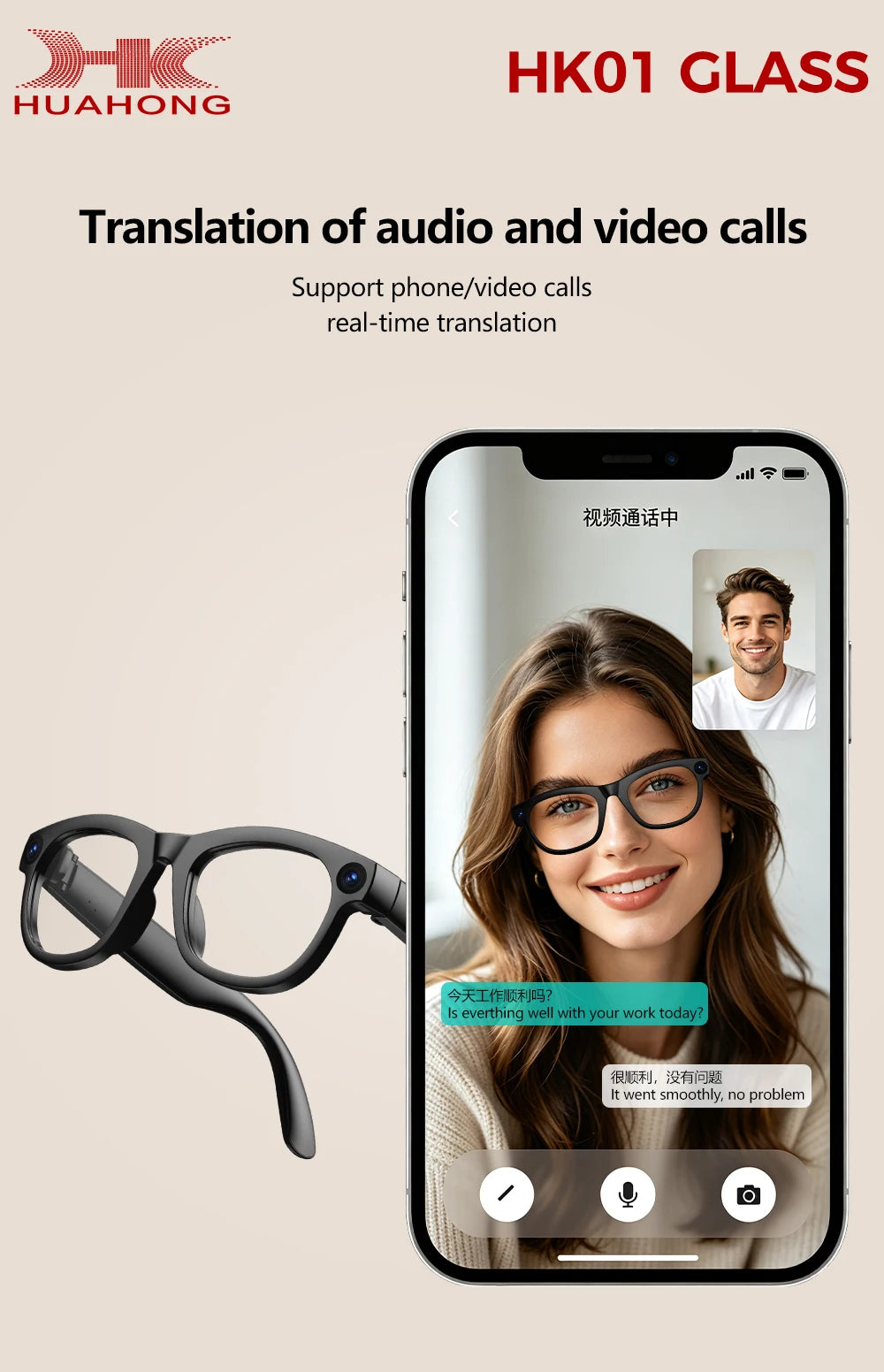 2026 AI Smart Glasses 13MP Camera Take Photo Live Streaming ChatGPT Translations Stabilized POV Recording Audio Music Sunglasses