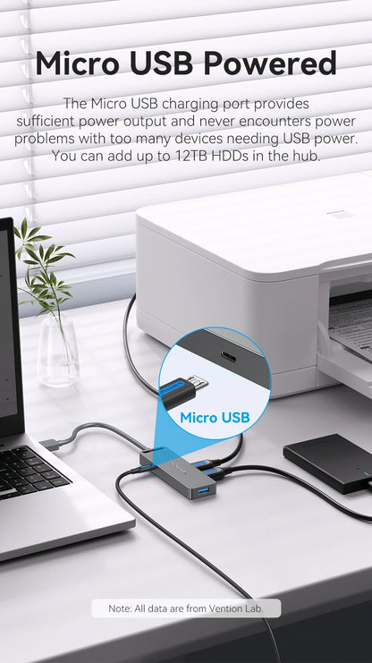 Vention USB Hub High Speed 4 Ports Multi USB 3.0 to USB 3.0 Hub Splitter Adapter for MacBook Pro iPad Pro Xiaomi Lenovo USB Hub