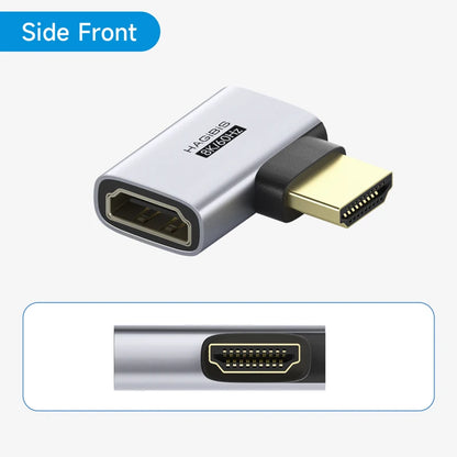 Hagibis HDMI to HDMI Adapter Right Angle 90 Degree Male to Female HDMI 2.1 Coupler  Cable Extender Connector Conventer L-Shaped