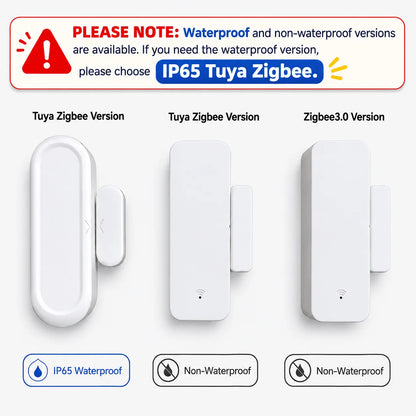 Zigbee 3.0 Door Window Sensor IP65 Waterproof & Non-Waterproof Versions Magnetic Contact Alarm Home Assistant Zigbee2MQTT