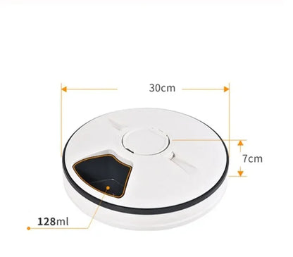 Pet Automatic Feeder Portion Control Digital Timer Detachable Dogs Cats Anti Slip 6 Meal Trays with Voice Dry Wet Food Feeding